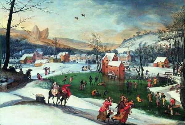 Gillis Mostaert Winter landscape with the flight into Egypt oil painting picture